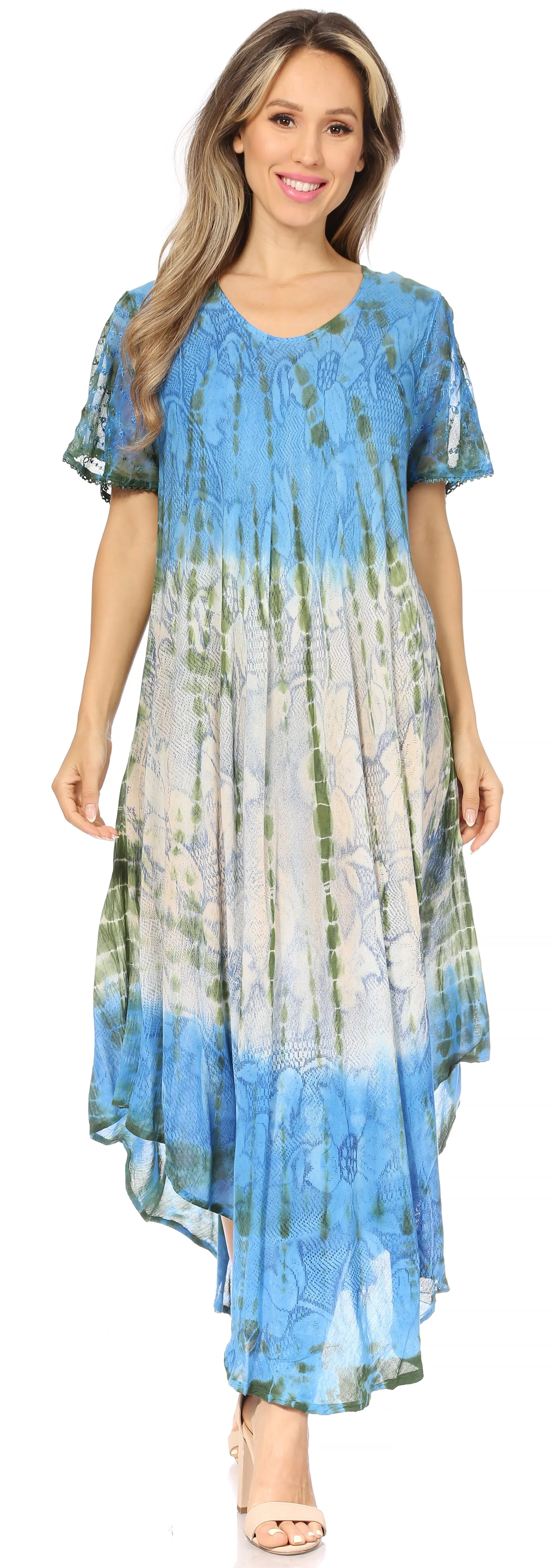 Sakkas Mika Ombre Floral Caftan Dress