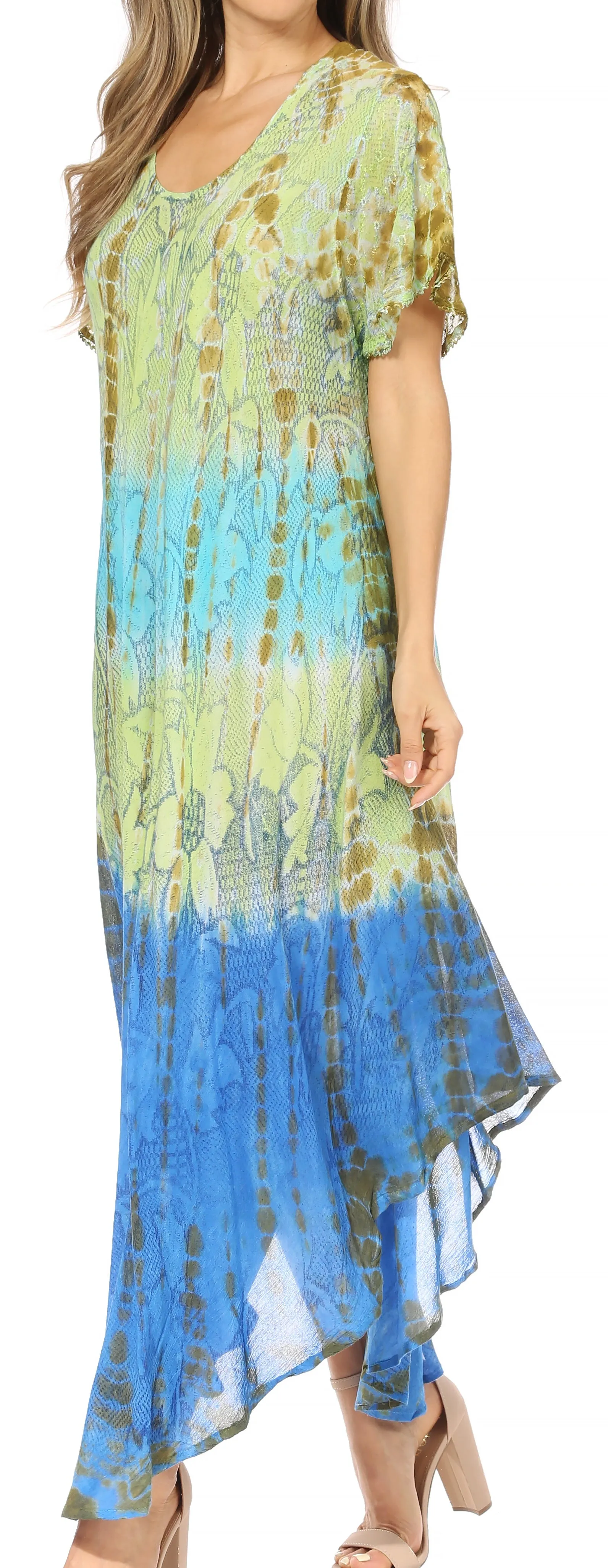 Sakkas Mika Ombre Floral Caftan Dress