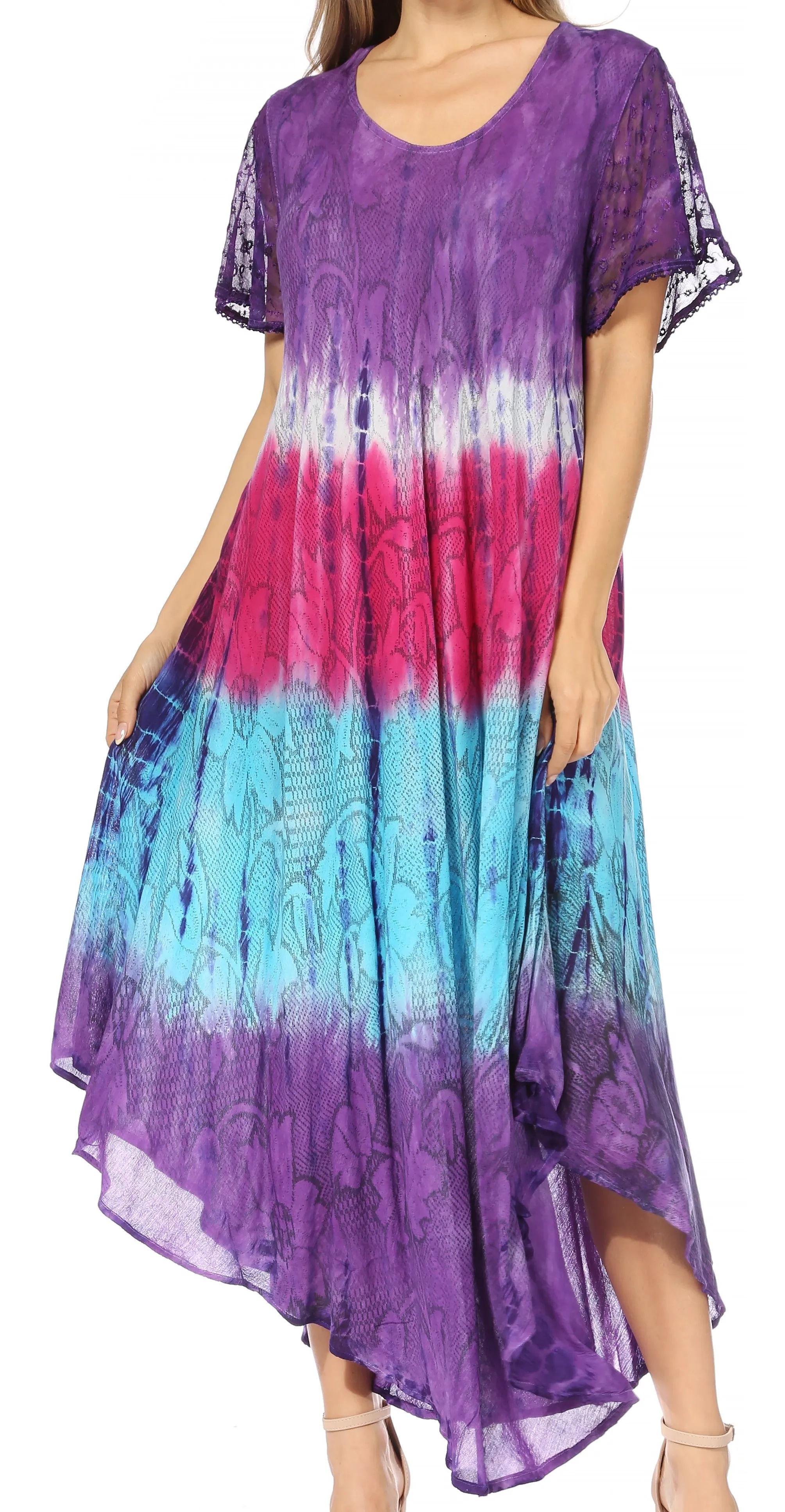 Sakkas Mika Ombre Floral Caftan Dress