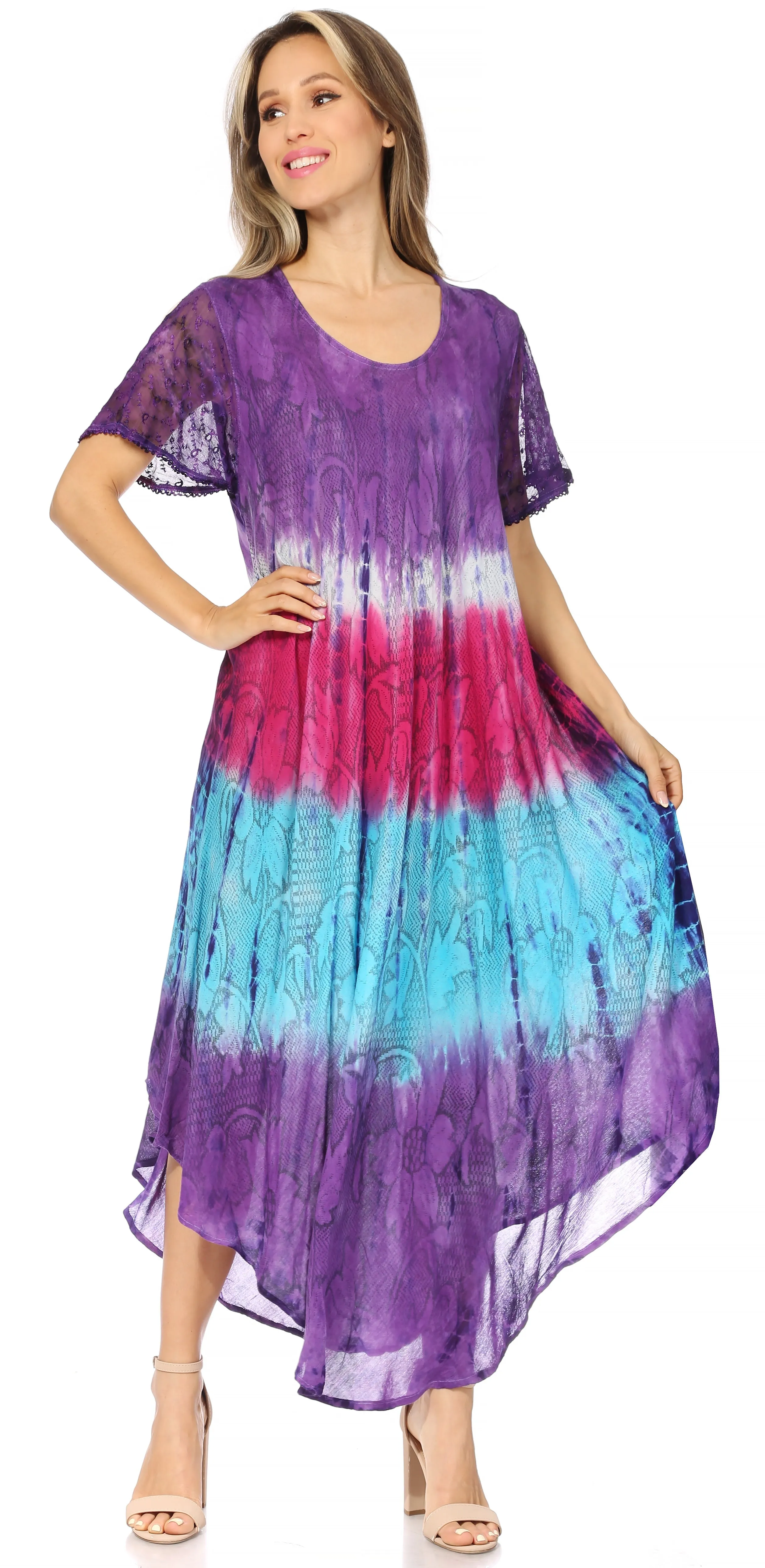 Sakkas Mika Ombre Floral Caftan Dress