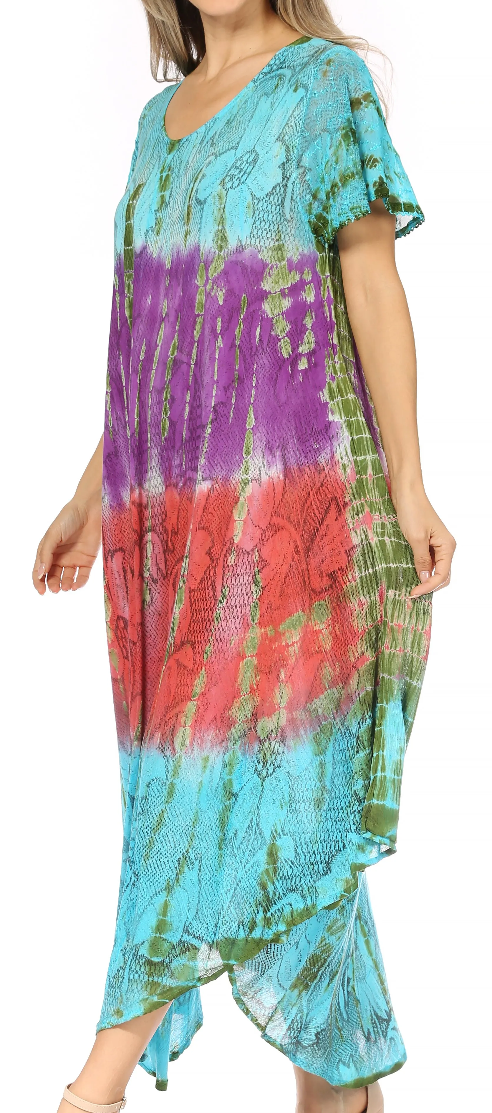 Sakkas Mika Ombre Floral Caftan Dress