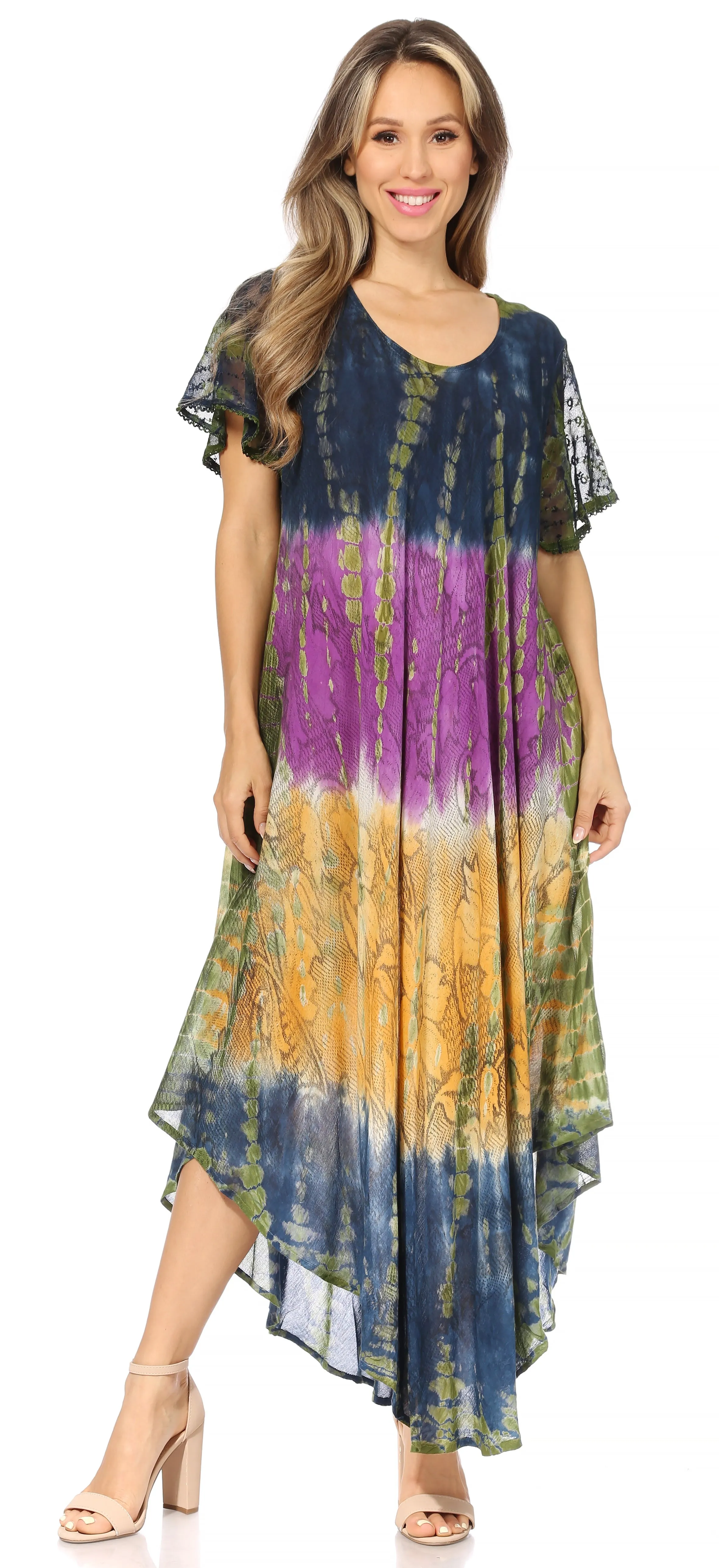 Sakkas Mika Ombre Floral Caftan Dress