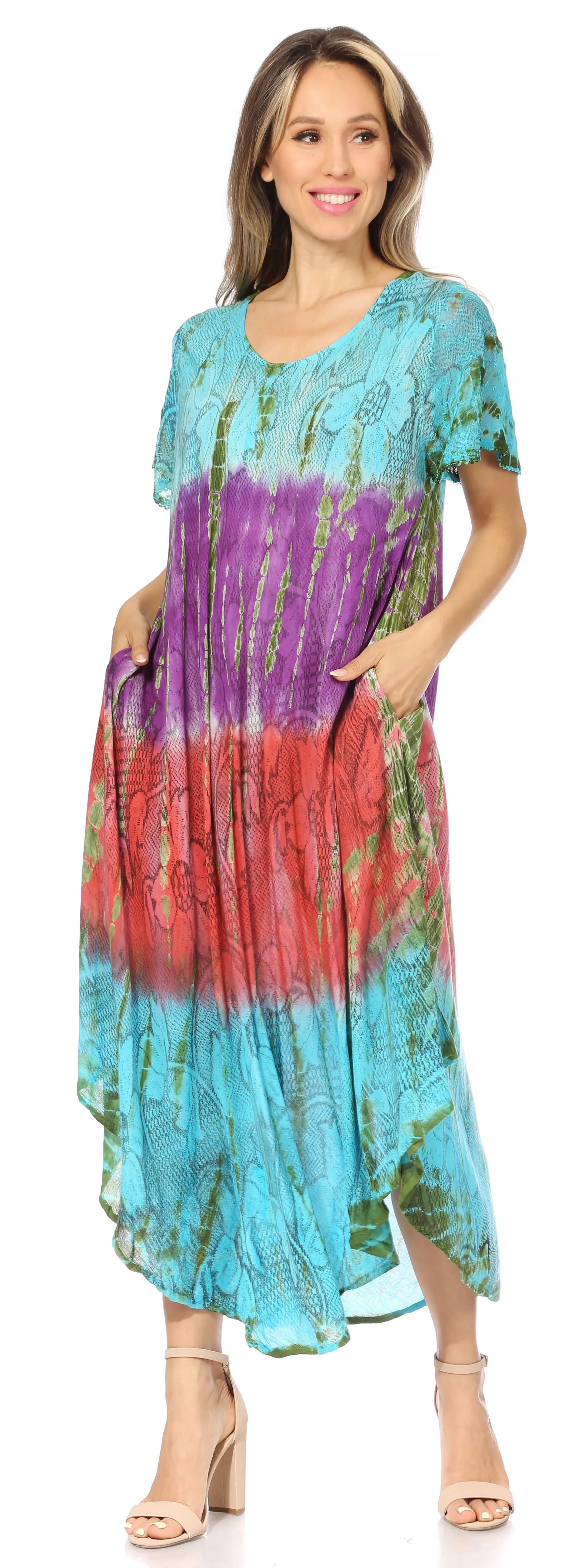 Sakkas Mika Ombre Floral Caftan Dress