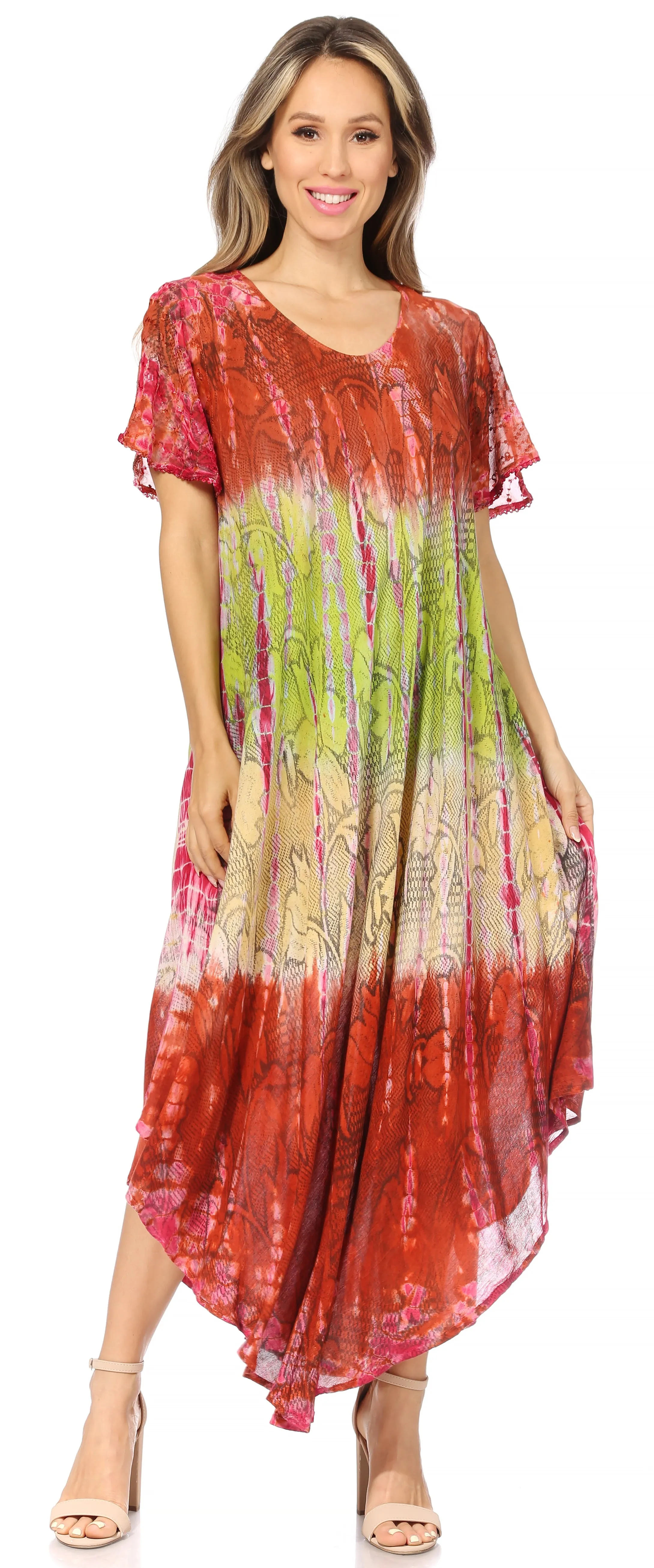 Sakkas Mika Ombre Floral Caftan Dress