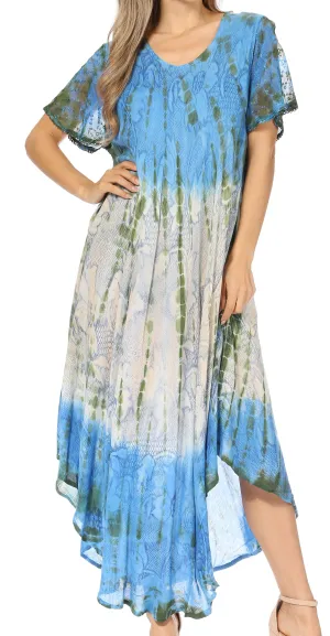 Sakkas Mika Ombre Floral Caftan Dress