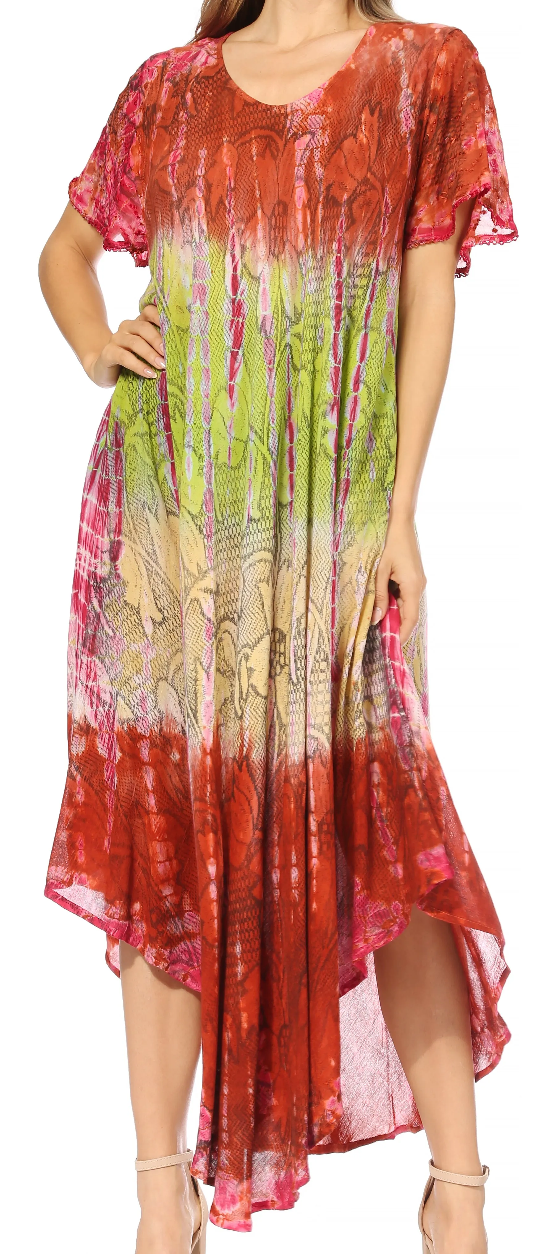 Sakkas Mika Ombre Floral Caftan Dress