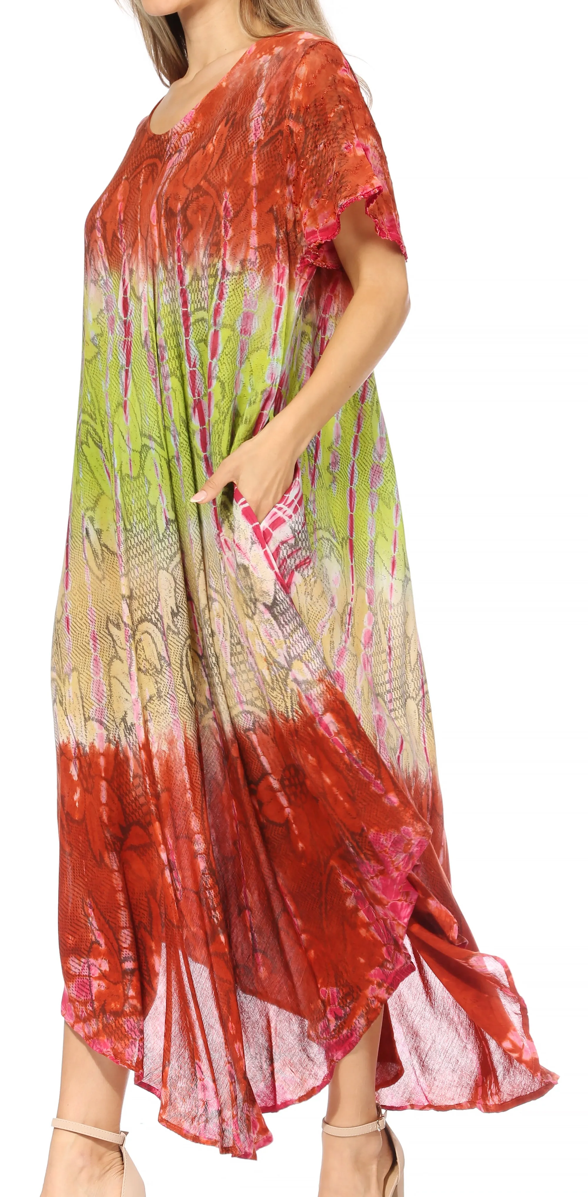 Sakkas Mika Ombre Floral Caftan Dress