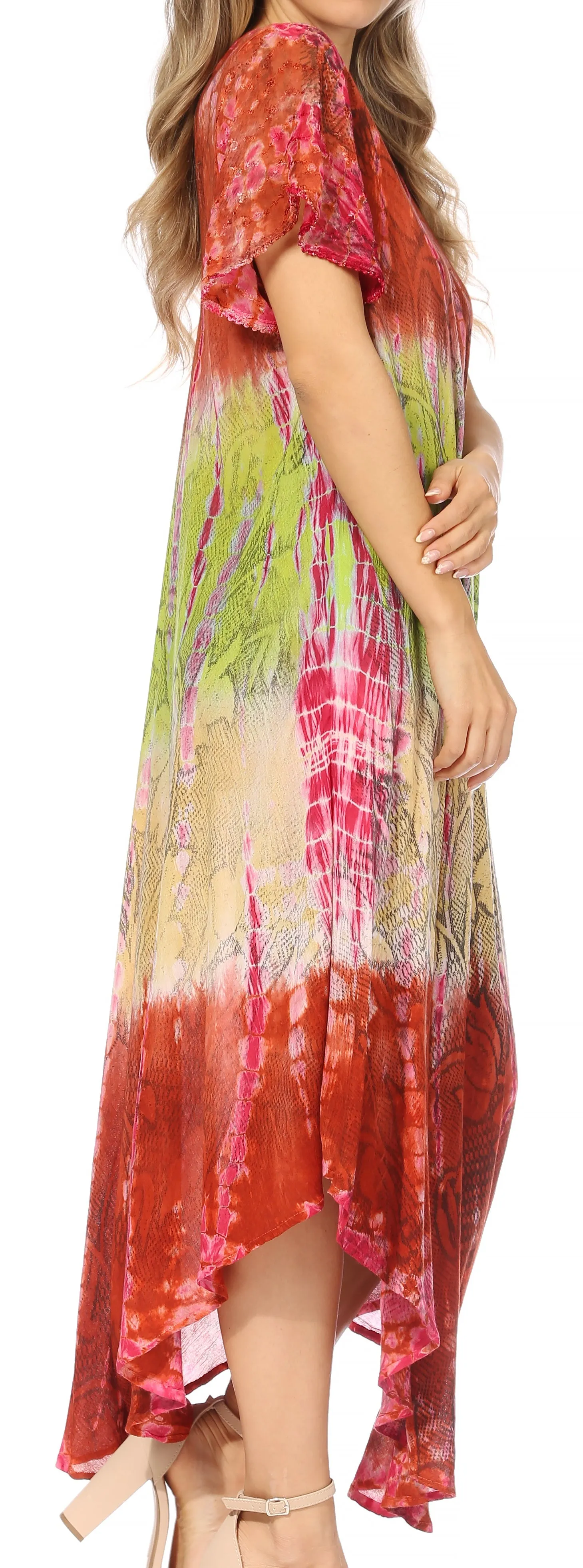 Sakkas Mika Ombre Floral Caftan Dress