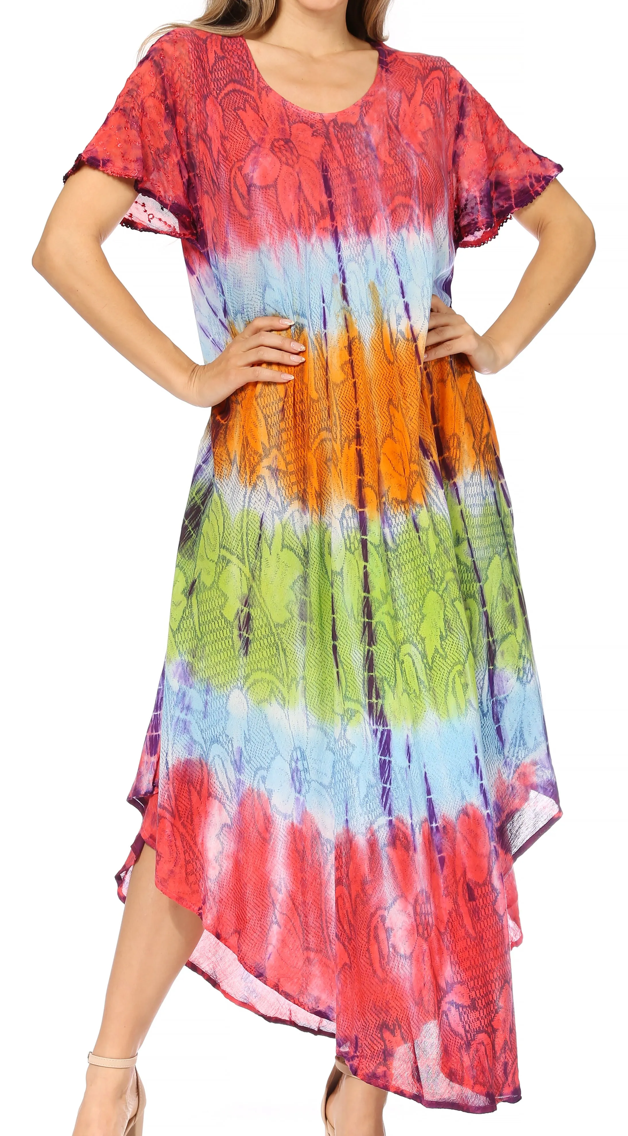 Sakkas Mika Ombre Floral Caftan Dress