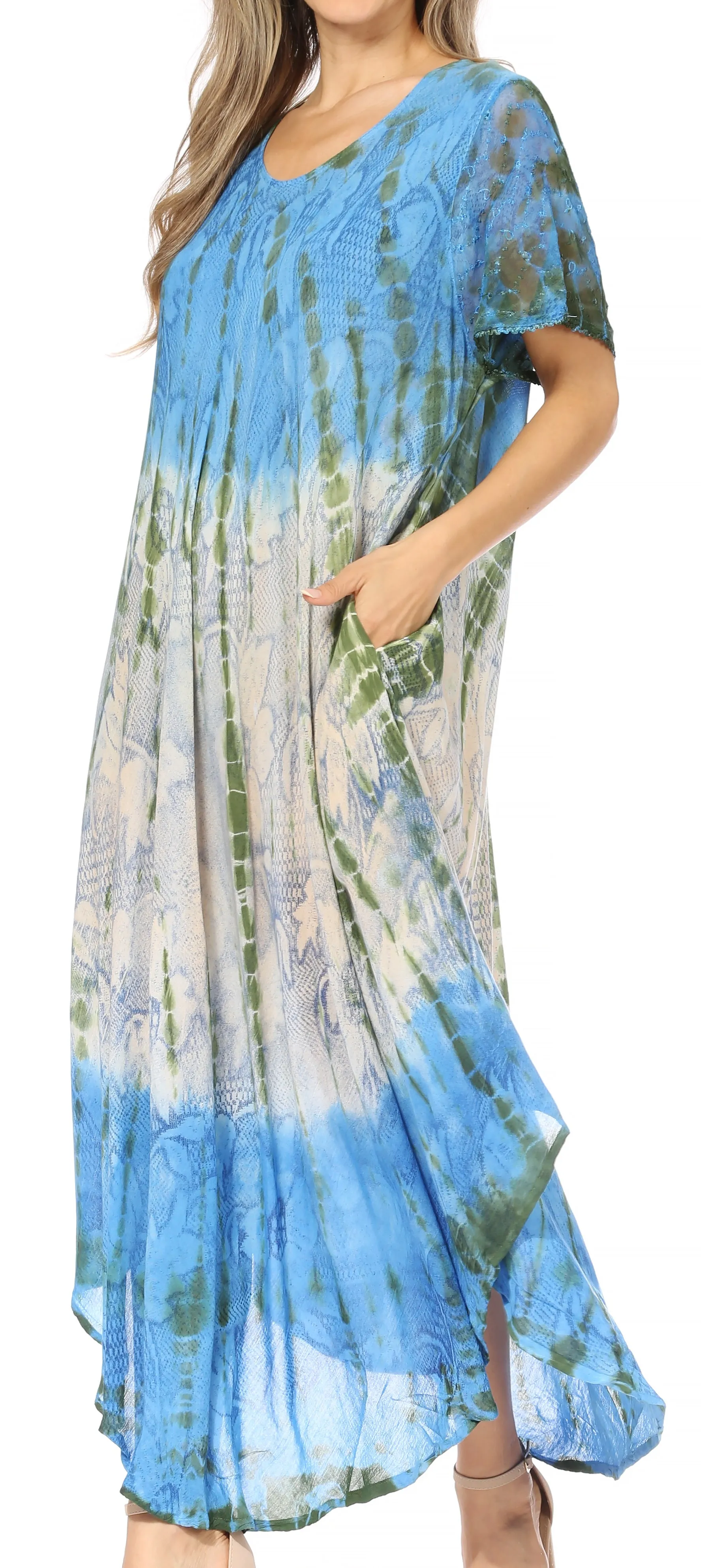 Sakkas Mika Ombre Floral Caftan Dress