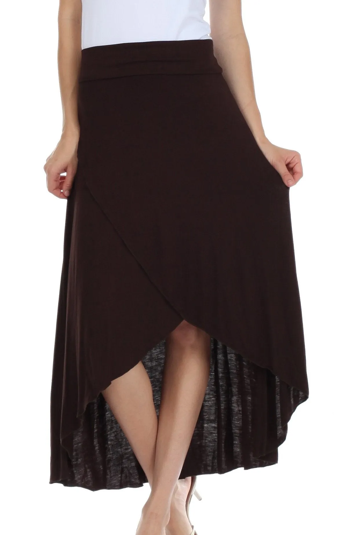 Sakkas Soft Jersey Feel Solid Color Strapless High Low Dress / Skirt