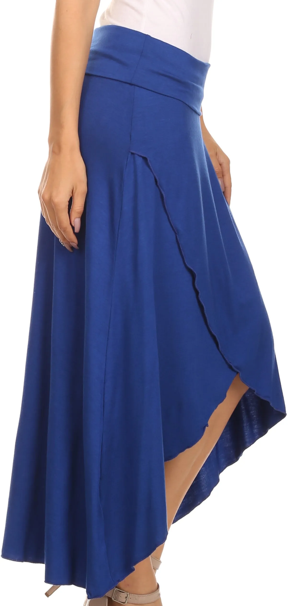 Sakkas Soft Jersey Feel Solid Color Strapless High Low Dress / Skirt