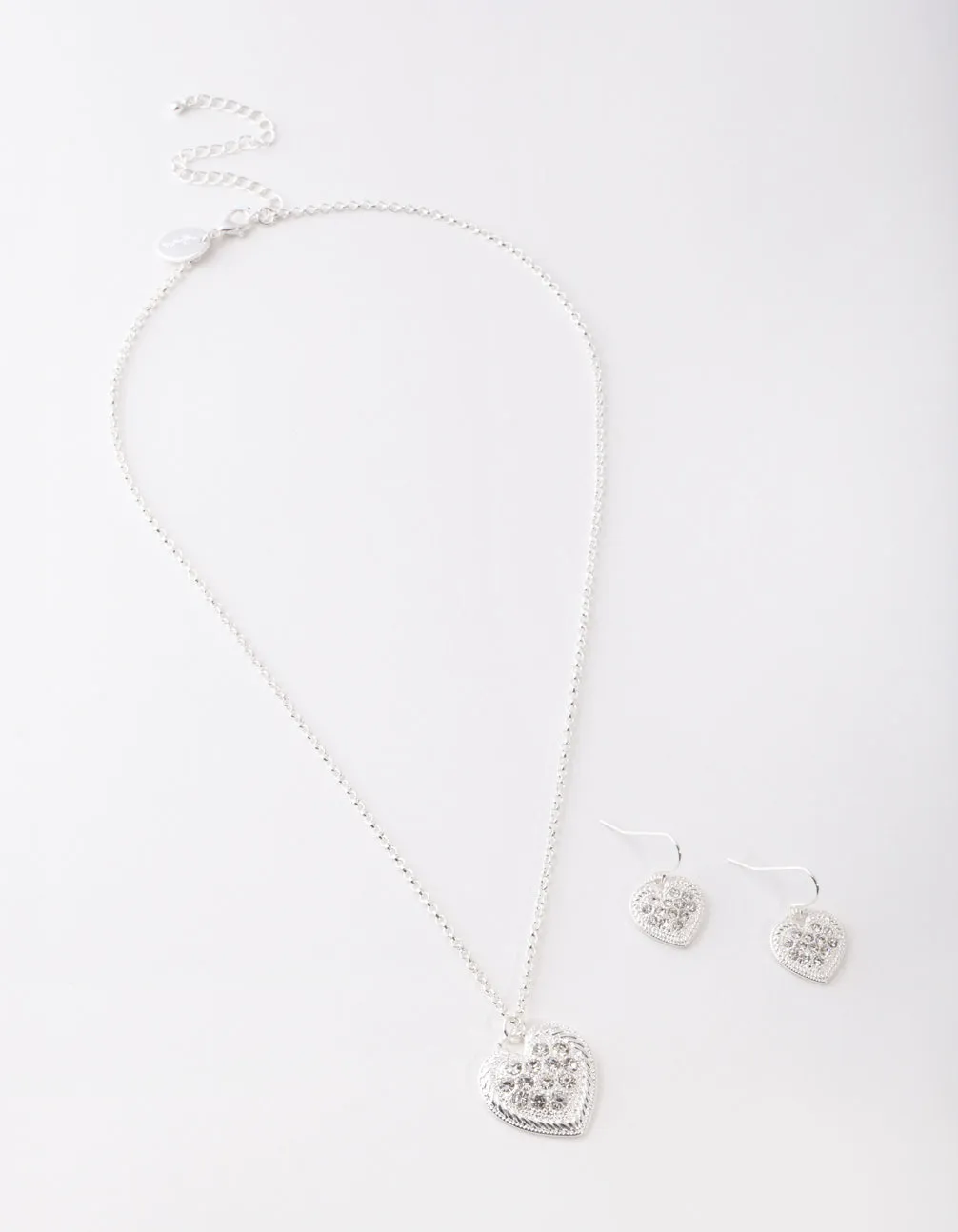 Silver Diamante Necklace & Earring Set