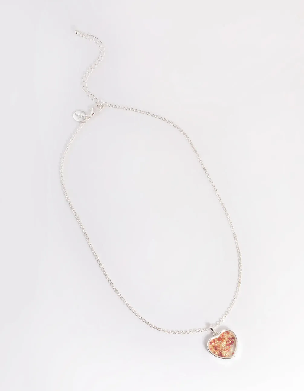 Silver Heart Diamante Shaker Necklace