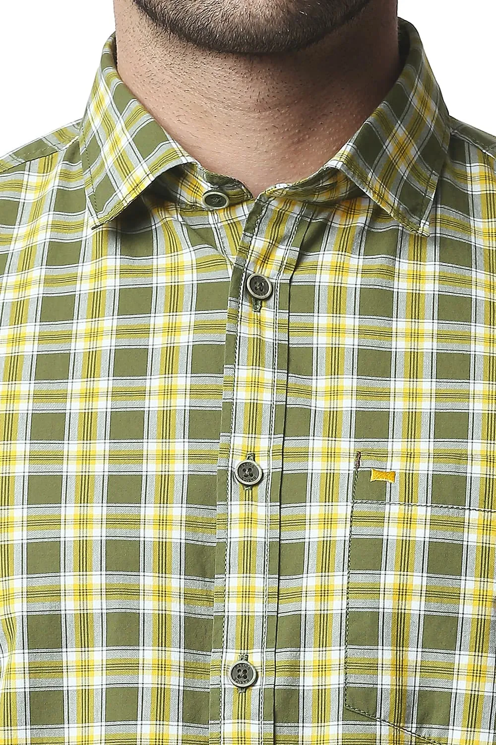 Slim Fit Checks Halfsleeves Shirt