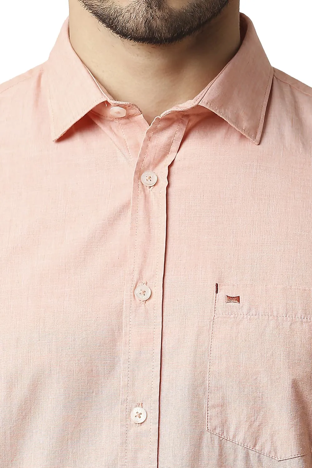 Slim Fit Fil-a-fil Halfsleeves Shirt