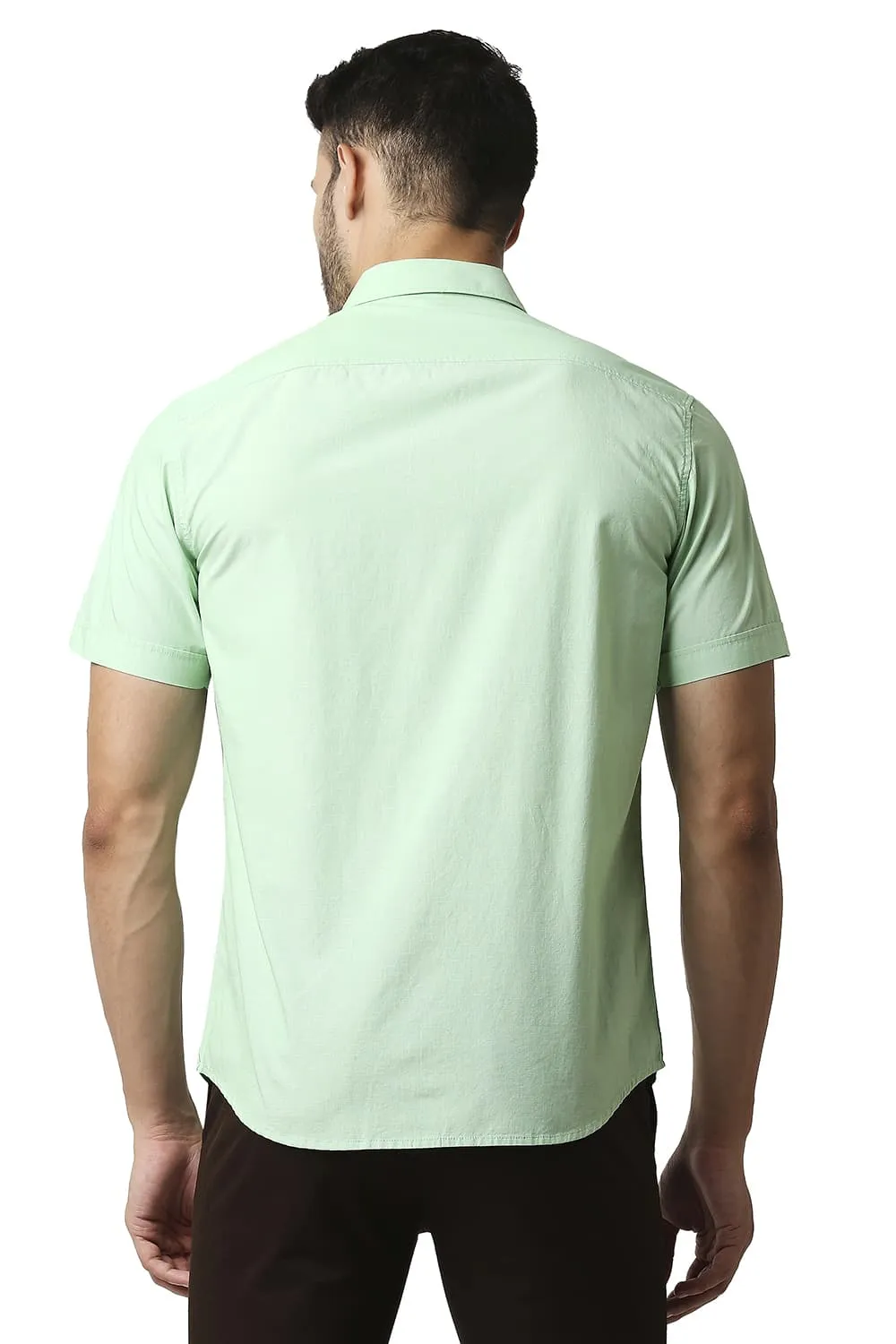 Slim Fit Fil-a-fil Halfsleeves Shirt