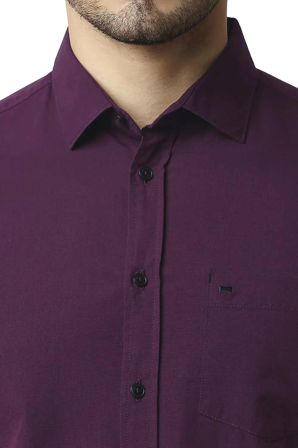 Slim Fit Fil-a-fil Halfsleeves Shirt