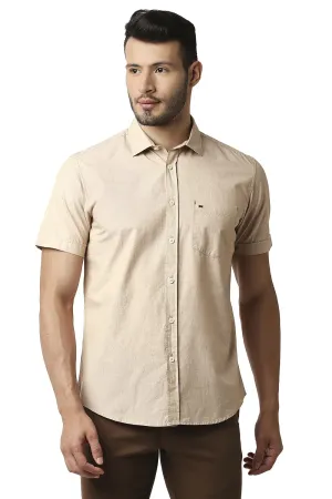 Slim Fit Fil-a-fil Halfsleeves Shirt