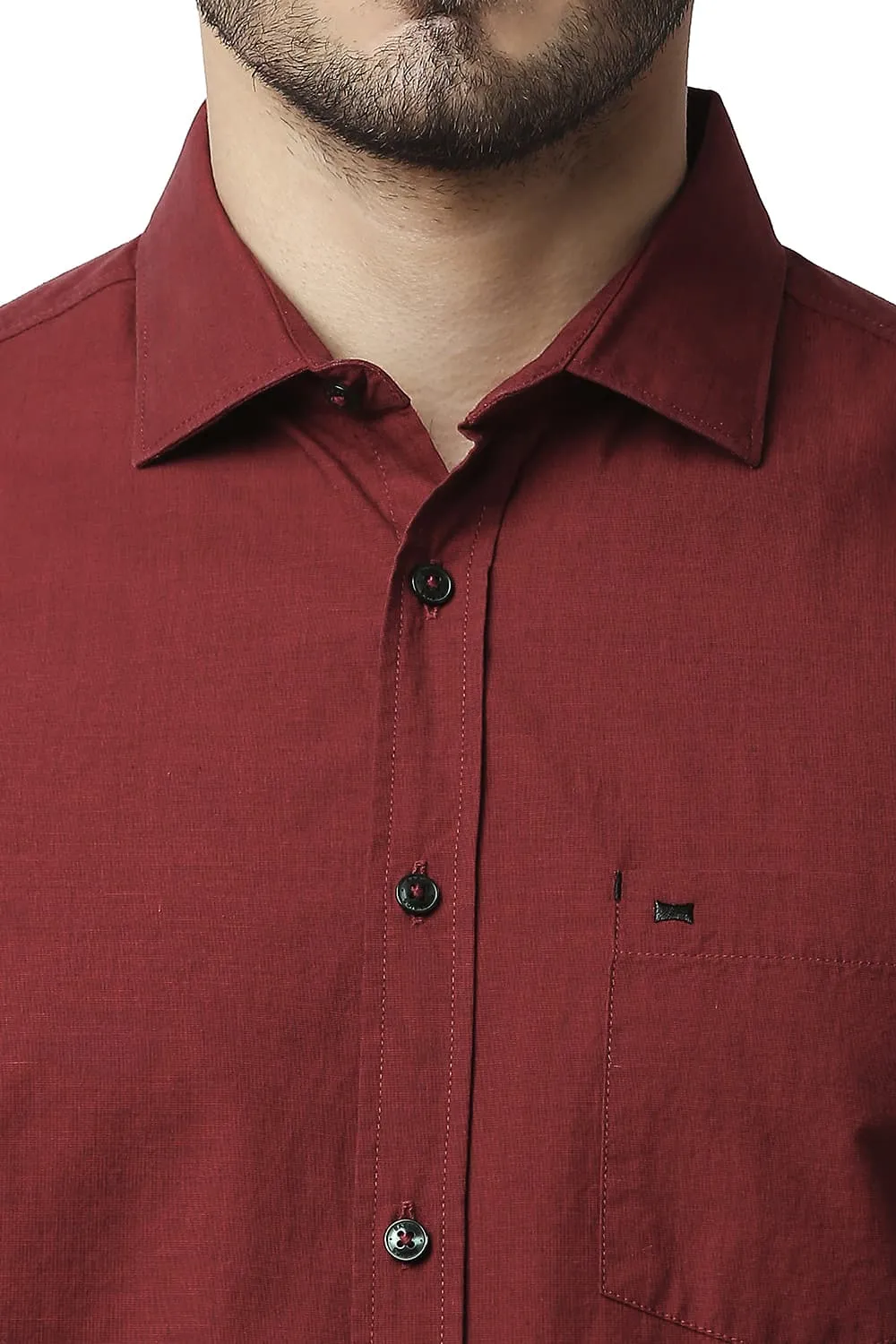 Slim Fit Fil-a-fil Halfsleeves Shirt