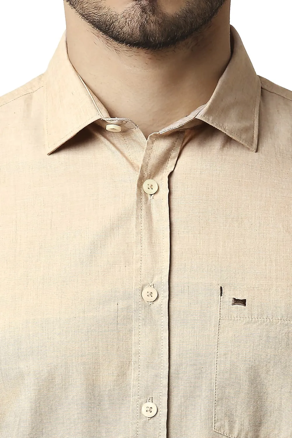 Slim Fit Fil-a-fil Halfsleeves Shirt