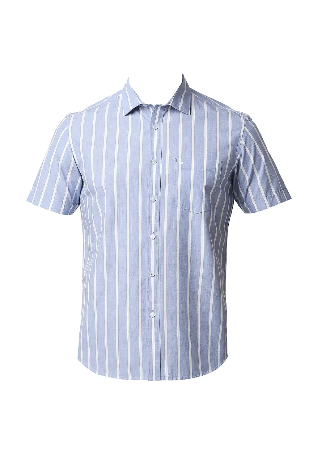 Slim Fit Fil-a-fil Stripe Halfsleeves Shirt