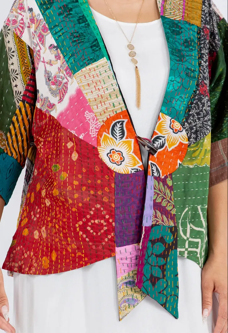 Somewhere Over the Rainbow Kantha Boho Chic Flirty Fashionista Jackets