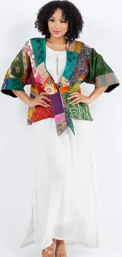 Somewhere Over the Rainbow Kantha Boho Chic Flirty Fashionista Jackets