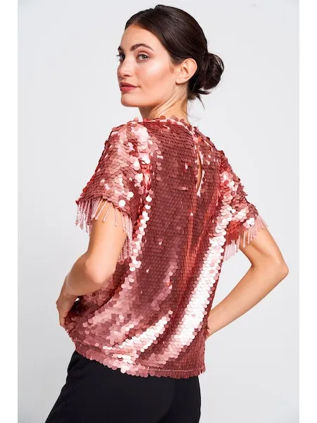 Stina Beaded Sequin Top