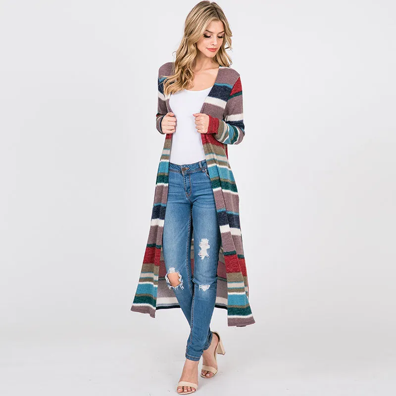 Stripe Maxi Cardigan Teal