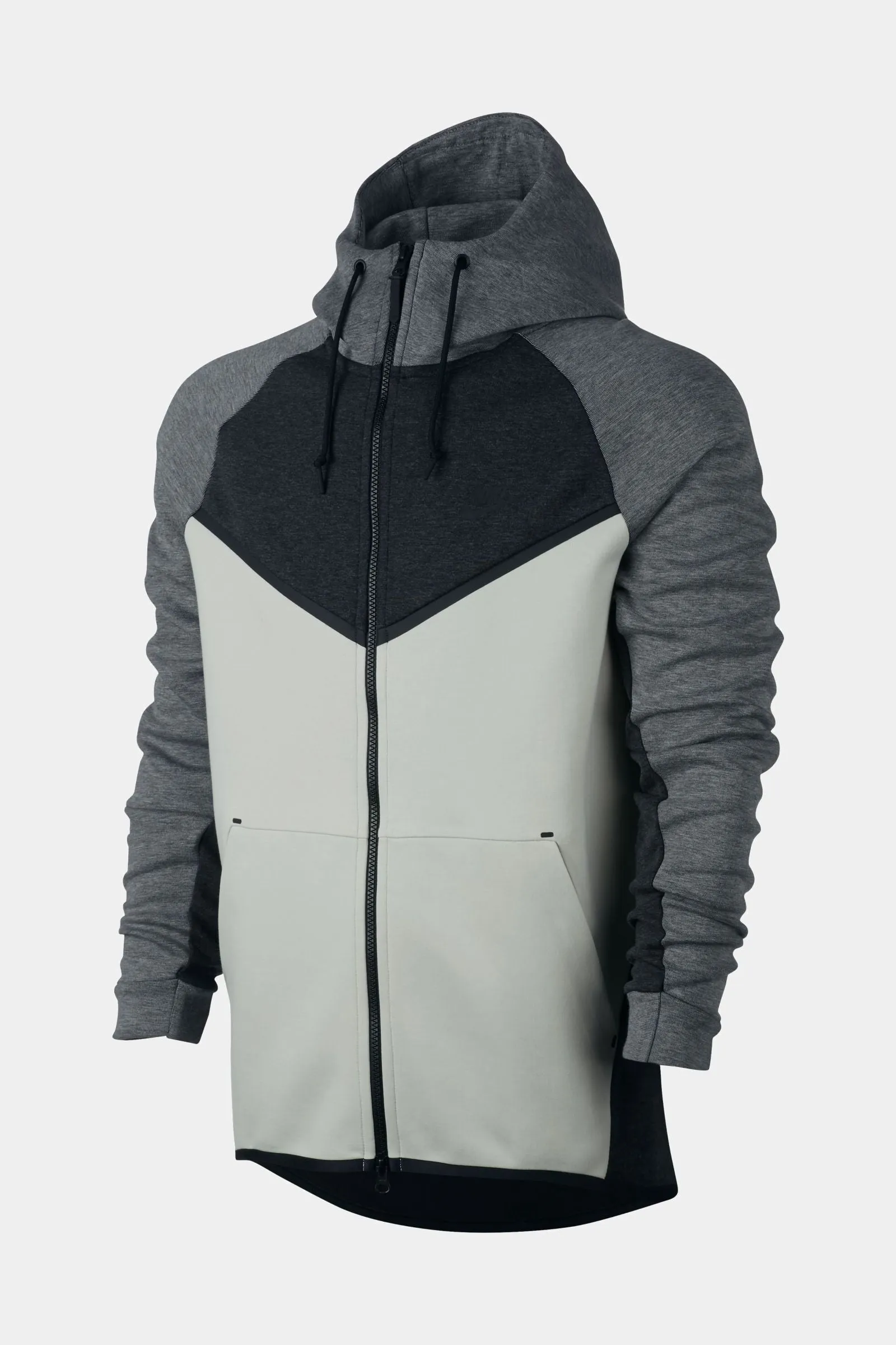 Tech Windrunner Mens Fleece Full Zip Hoodie (Grey)