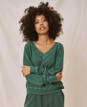 The V-Neck Sweatshirt, Palm Leaf