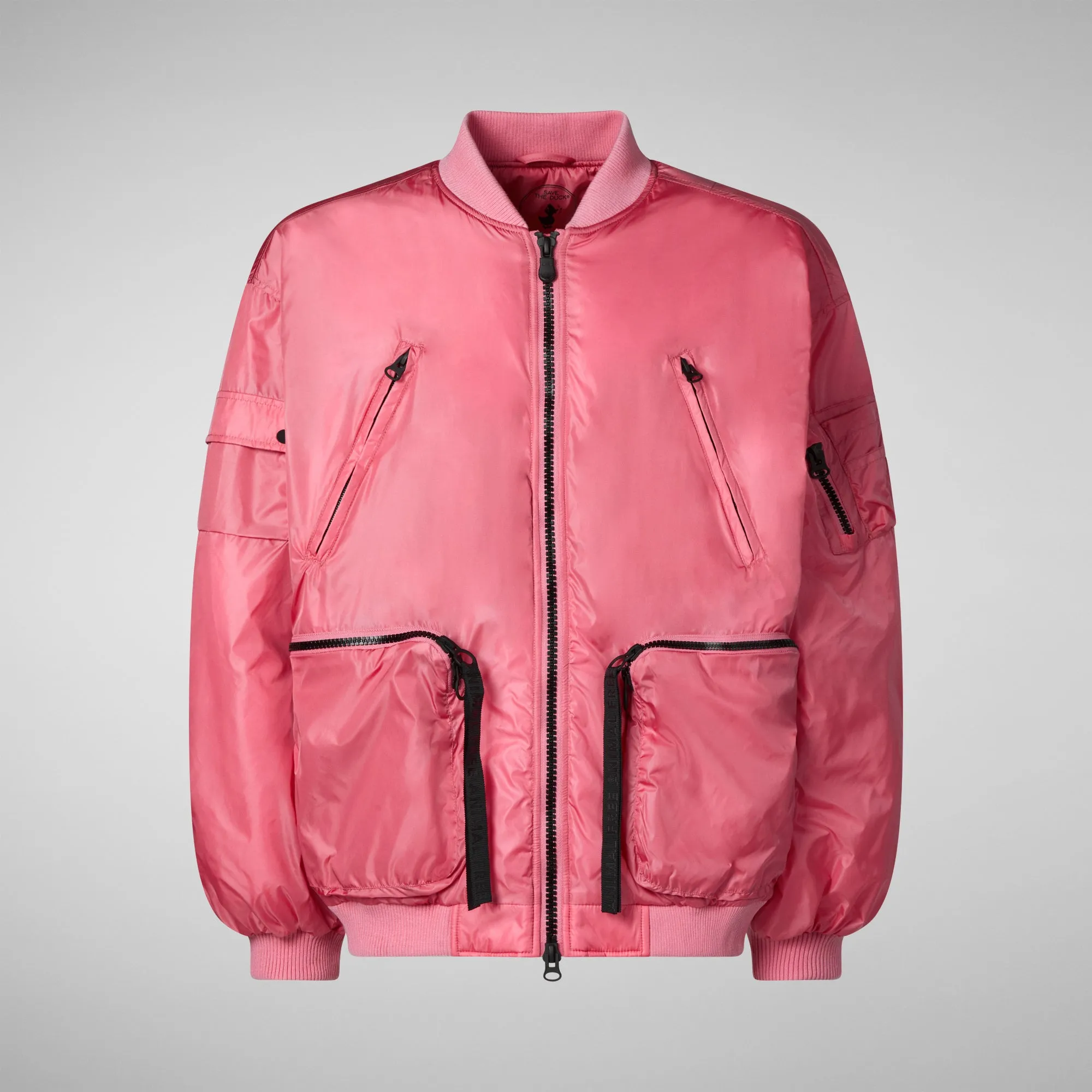 Unisex Usher Bomber Jacket in Bloom Pink