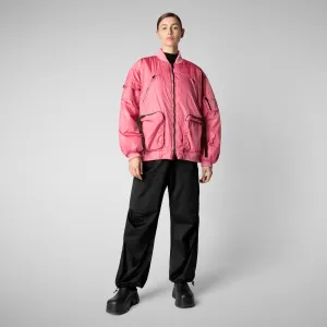 Unisex Usher Bomber Jacket in Bloom Pink