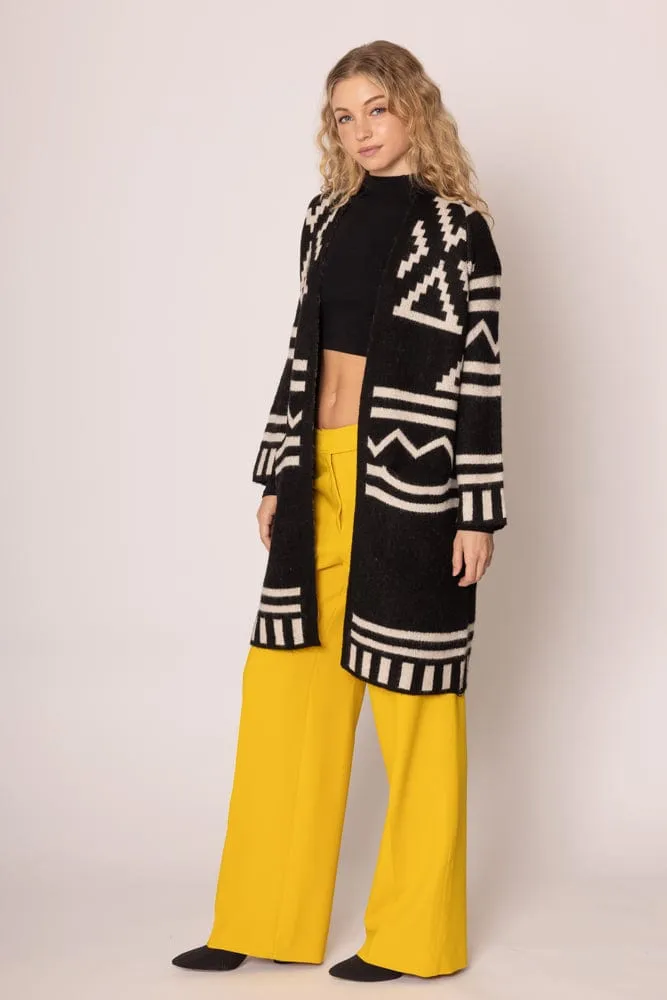 WCR420029 Aztec Long Cardigan