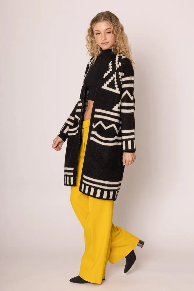 WCR420029 Aztec Long Cardigan