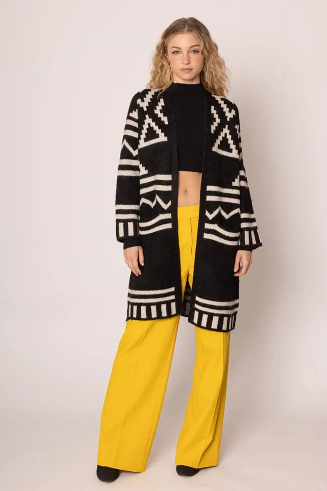 WCR420029 Aztec Long Cardigan