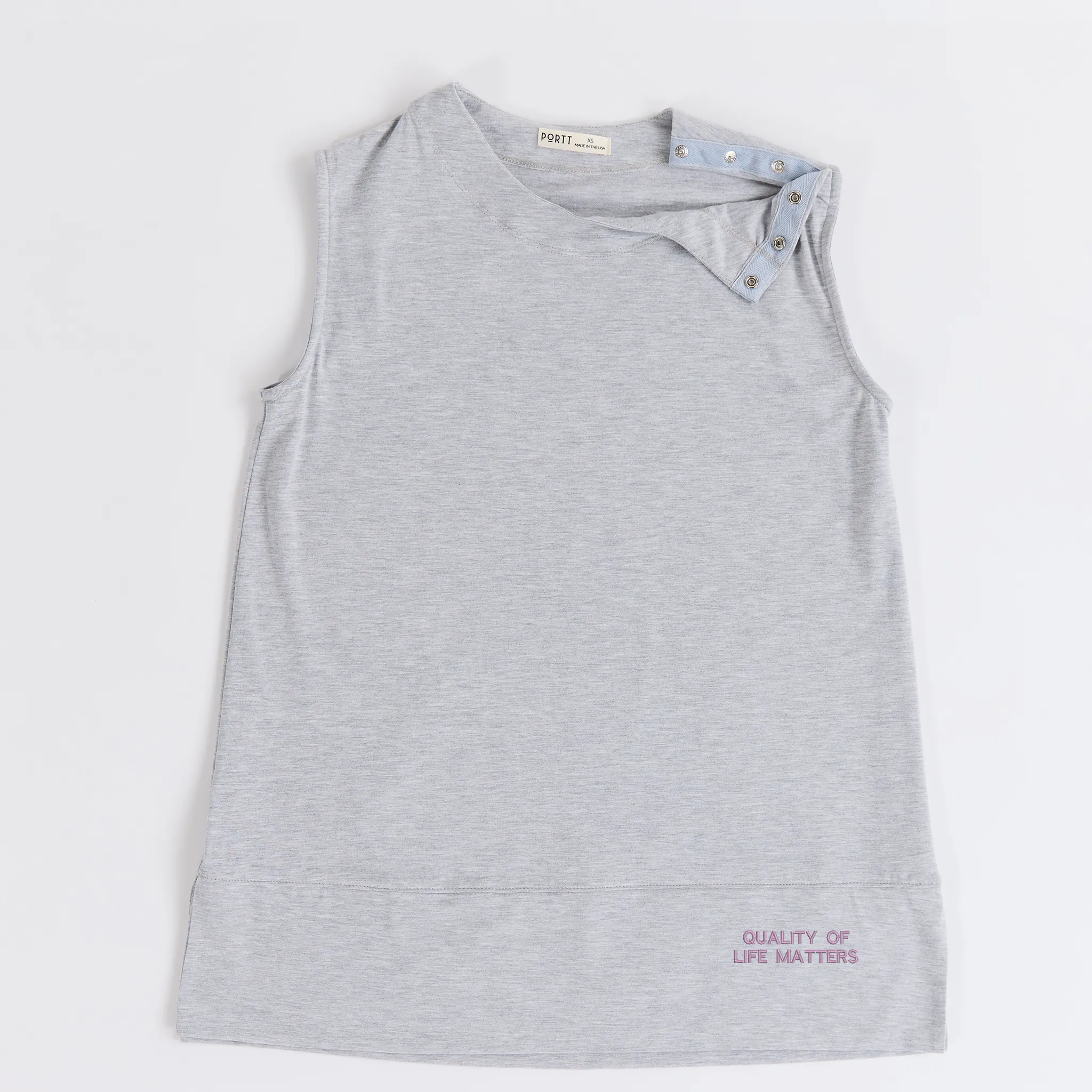 Well Beyond Breast Cancer Gray Port Access Tank Top