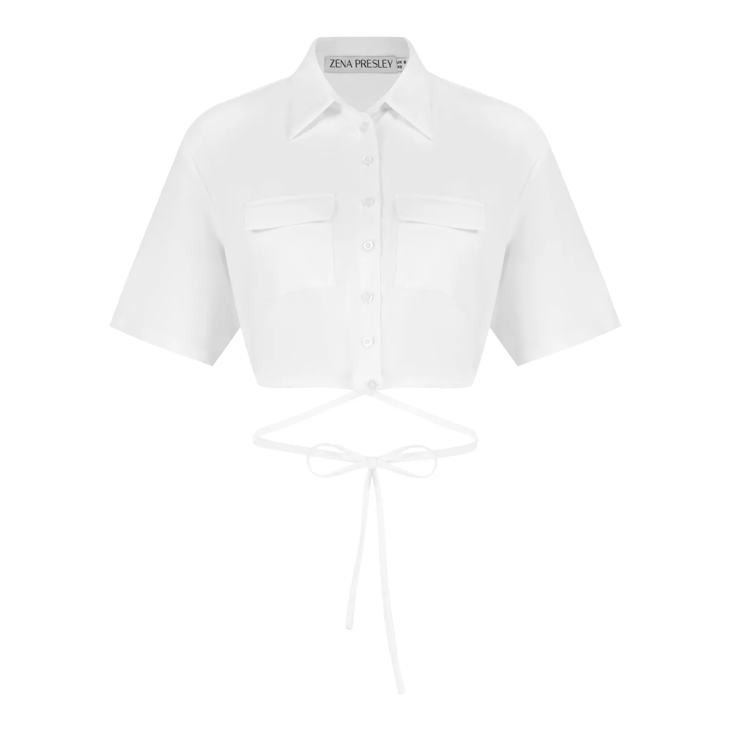 White boxy pocket top