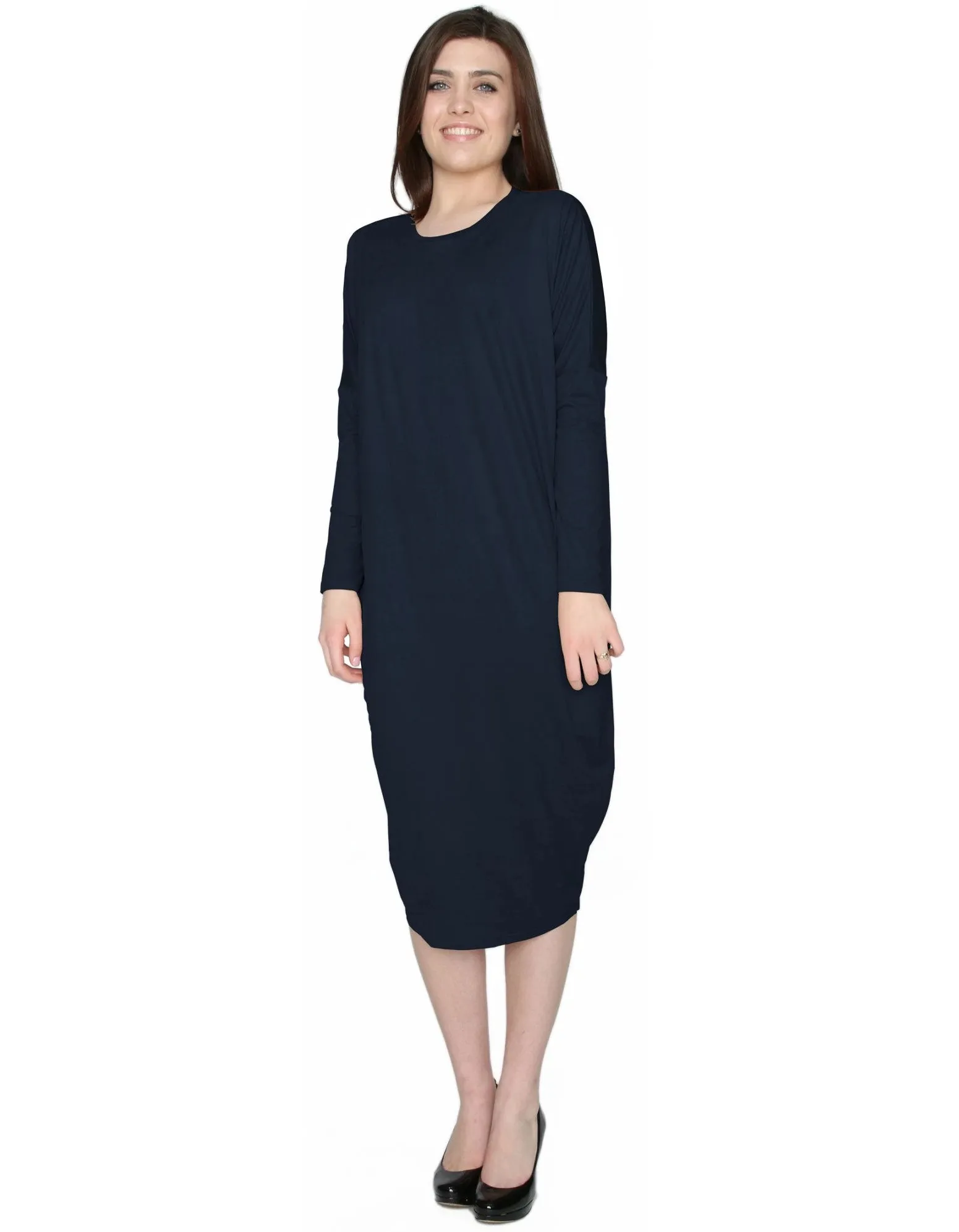 Women's Micro Suede Knit Comfy Midi Dress