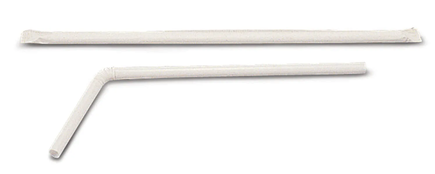 Wrapped Flex Straws, 10" (case of 1600)